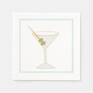 Martini & Olive Cocktail Napkin Servet