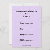 Martini Paars Bachelorette Party Kaart (Achterkant)