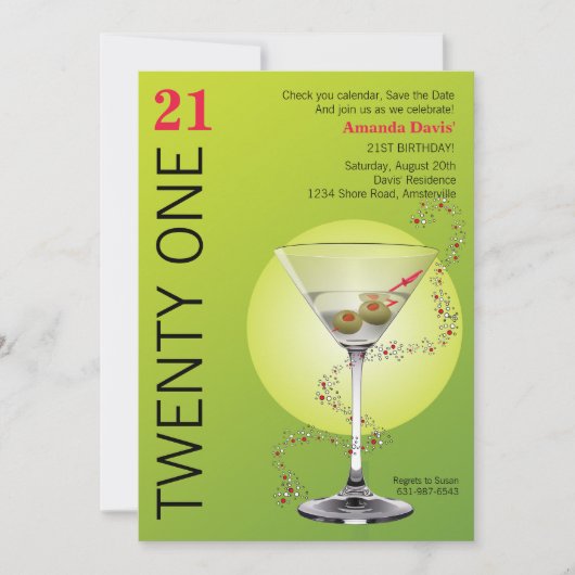 Martini Please Invitation Save The Date (Voorkant)