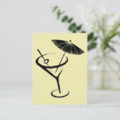 Martini ~ Retro Cocktail Drink Olive & Umbrella Briefkaart (Staand voorkant)