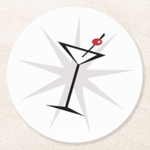 +[  Martini ]+ Ronde Kartonnen Onderzetter