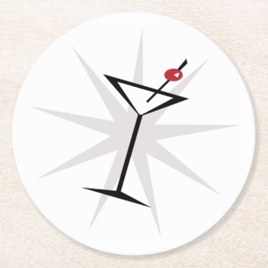 +[  Martini ]+ Ronde Kartonnen Onderzetter (Voorkant)