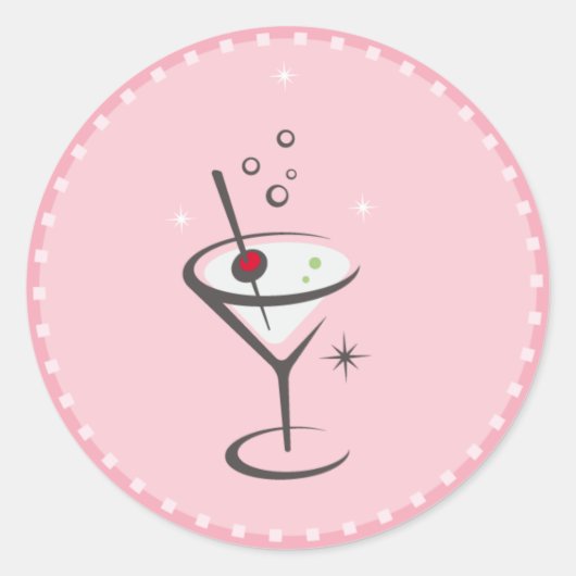 martini ronde sticker (Voorkant)