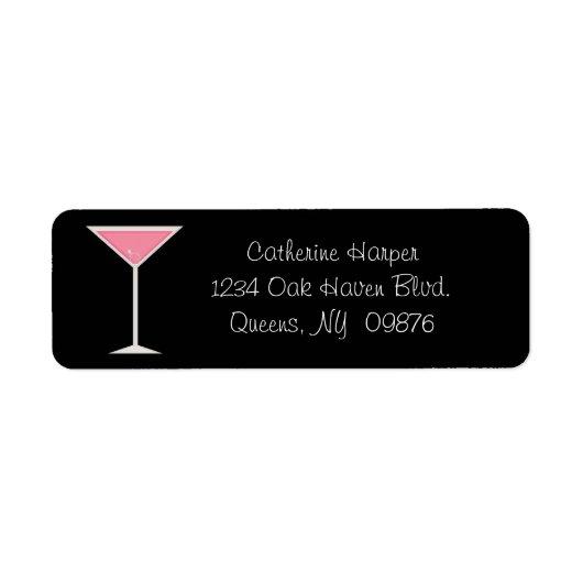Martini rose Avec Étiquette Fiançailles (Devant)