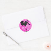 Martini rose verre fille autocollant (Enveloppe)