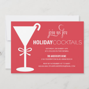 MARTINI ROUGE VACANCES COCKTAIL INVITATION DE FÊT