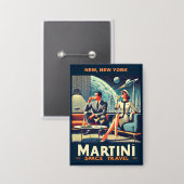 Martini Ruimtevaart Posters New York, New York Button (Voorkant / Achterkant)