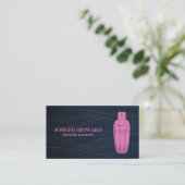 Martini Shaker Logo | Abstracte Achtergrond Visitekaartje (Staand voorkant)