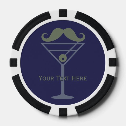 Martini snor aangepaste poker chips (Voorkant)