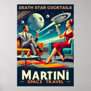 Martini Space Affiches de voyage Death Star Cockta