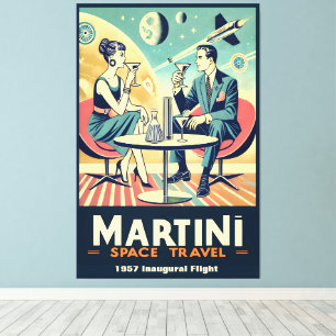 Martini Space Reizen Posters Vluchtbemanning Canvas Afdruk