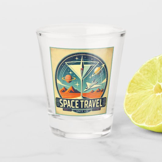 Martini Space Travel 1957 New Worlds Logo Shot Glas (Voorkant)