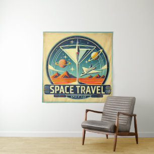 Martini Space Travel 1957 New Worlds Logo Wandkleed