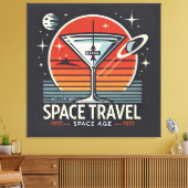 Martini Space Travel 1957 Space Age Logo Canvas Afdruk (Insitu (Woonkamer))