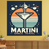 Martini Space Travel Lift Off Logo Canvas Afdruk (Insitu (Woonkamer))