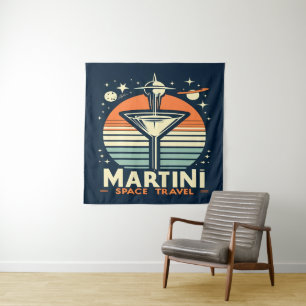 Martini Space Travel Lift Off Logo Wandkleed