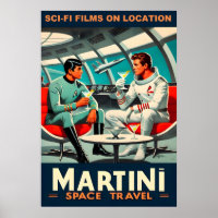 Martini Space Travel Poster Films Sci-Fi Dans L'Es