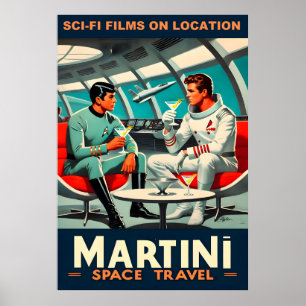 Martini Space Travel Poster Films Sci-Fi Dans L'Es