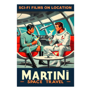 Martini Space Travel Poster Films Sci-Fi Dans L'Es