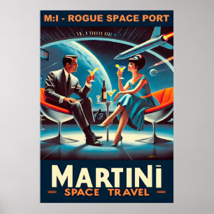 Martini Space Travel Poster Rogue Space Port