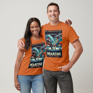 Martini Space Travel Poster Rogue Space Port T-shirt