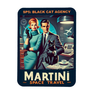 Martini Space Travel Poster SP5: Black Cat Agency Magneet