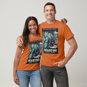 Martini Space Travel Poster SP5: Black Cat Agency T-shirt