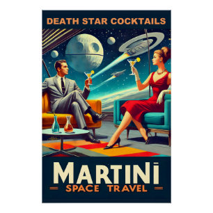 Martini Space Travel Posters Death Star Cocktails Perfect Poster
