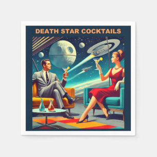 Martini Space Travel Posters Death Star Cocktails Servet