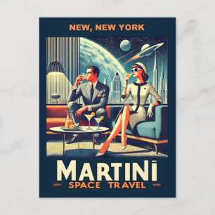 Martini Space Travel Posters Nieuw, New York Briefkaart