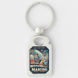 Martini Space Travel Posters Nieuw, New York Sleutelhanger