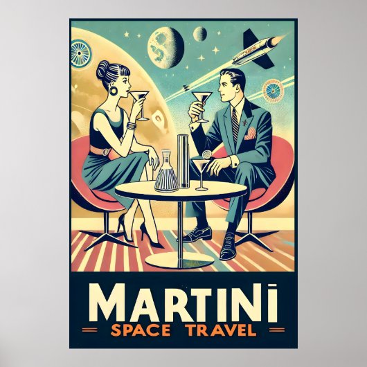 Martini Space Travel Posters Vliegtuigbemanning (Voorkant)