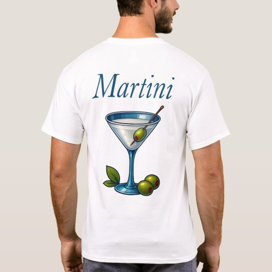 Martini T-Shirt – Classic Gin or Vodka Cocktail (Achterkant)