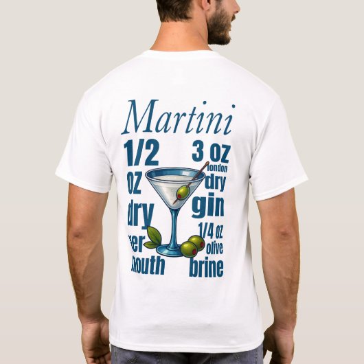 Martini T-Shirt – Classic Gin or Vodka Cocktail (Achterkant)