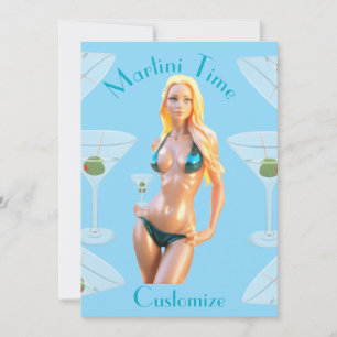 Martini tijd Bikini Babe Thunder_Cove  Kaart