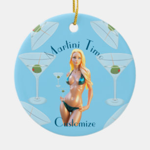 Martini tijd Bikini Babe Thunder_Cove  Keramisch Ornament