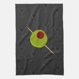 Martini Time Black Kitchen Towel Theedoek