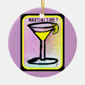 MARTINI TIME LEMON DROP PRINT KERAMISCH ORNAMENT