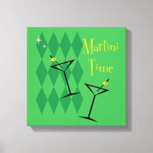Martini Time [Retro Style] Canvas Afdruk