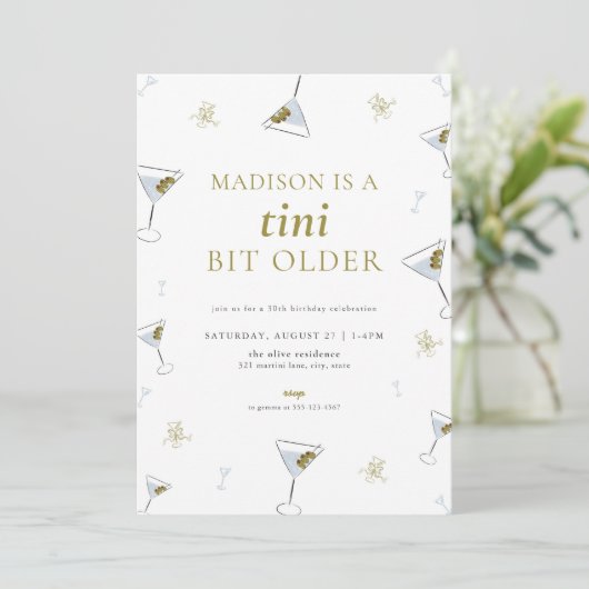 Martini Tini Bit Ancien Adulte Invitation Annivers (Debout devant)
