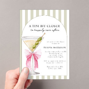 Martini Tini Bit Closer Streep Bruidsuitnodiging A Acryl Uitnodigingen