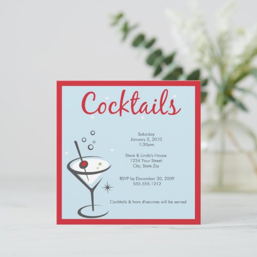 Martini uitnodiging (Staand voorkant)