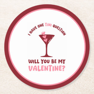 Martini Valentine Chic & Trendy Galentines Dag Ronde Kartonnen Onderzetter