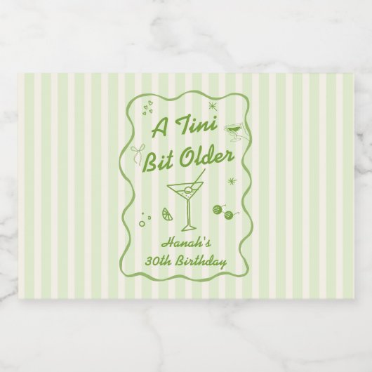 Martini Verjaardagsfeest Likeurfles Etiket (Enkel label)