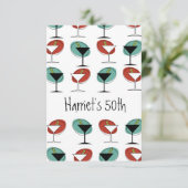 Martini verre design anniversaire ou invitation à  (Debout devant)