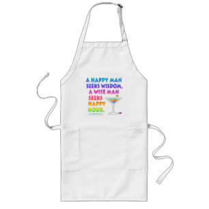 MARTINI ZEN: Wise Man zoekt Happy Hour Apron Lang Schort
