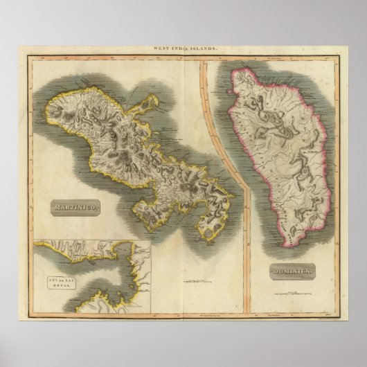 Martinico, Dominica Poster (Voorkant)