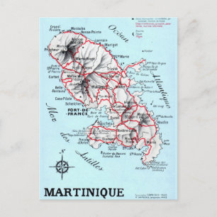  Martinique Briefkaart Kaart