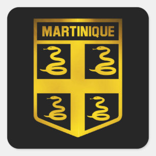 Martinique Emblem Vierkante Sticker
