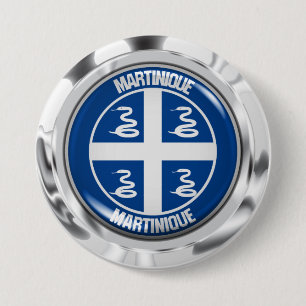 Martinique Round Emblem Ronde Button 7,6 Cm